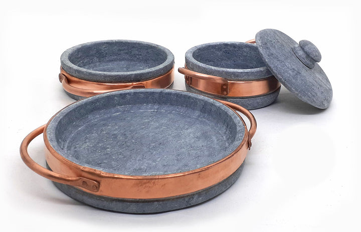 Cookstone Cuprum Line Mini Soapstone Cookware Set - Handmade, Non-stick