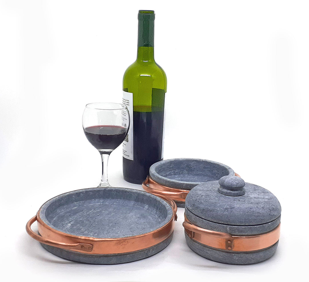 Cookstone Cuprum Line Mini Soapstone Cookware Set - Handmade, Non-stick
