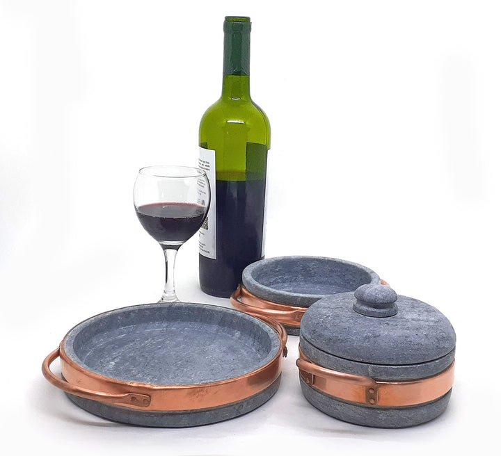 Cookstone Cuprum Line Mini Soapstone Cookware Set - Handmade, Non-stick