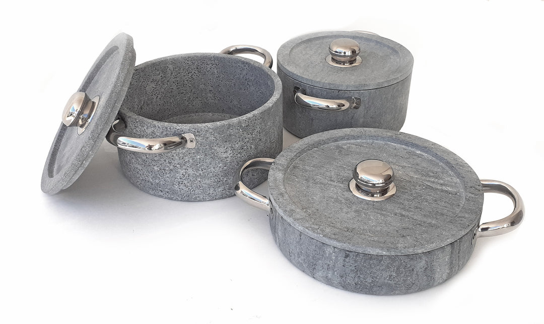 Cookstone Efestus Soapstone Cookware Set -  Handmade, Non-stick