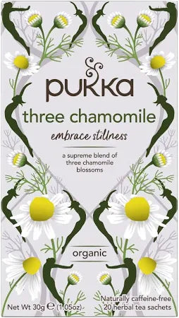 Pukka Organic Three Chamomile Herbal Tea ,Naturally Caffeine Free , 20 Tea Bags
