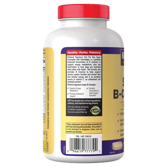 Kirkland Signature Super B-Complex with Electrolytes and Vitamin C, 500 Tablets