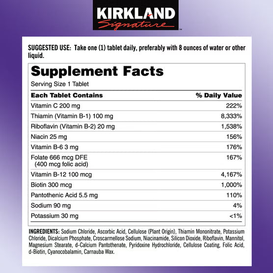 Kirkland Signature Super B-Complex with Electrolytes and Vitamin C, 500 Tablets