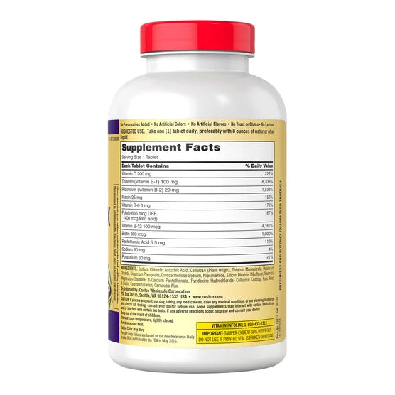 Kirkland Signature Super B-Complex with Electrolytes & Vitamin C (500 Tablets Bottle)