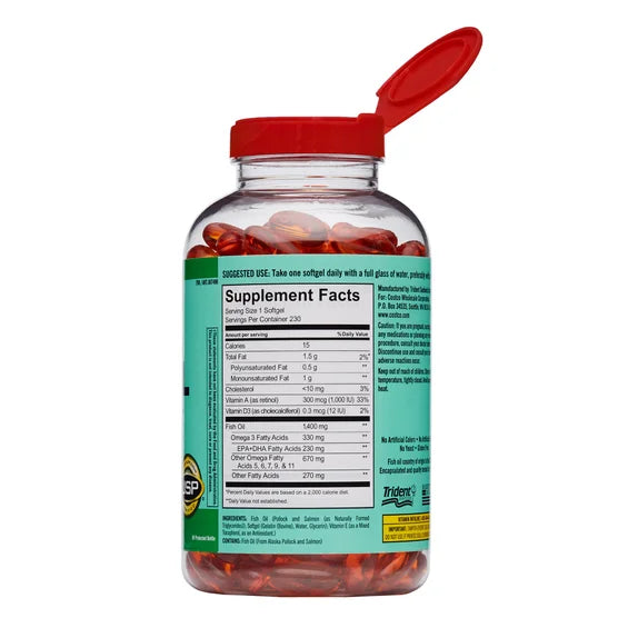 Kirkland Signature Wild Alaskan Fish Oil 1400 mg, 230 Softgels