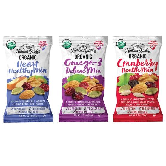 Nature's Garden Organic Trail Mix Snack Packs, Variety Pack, 1.2 oz, 24-count