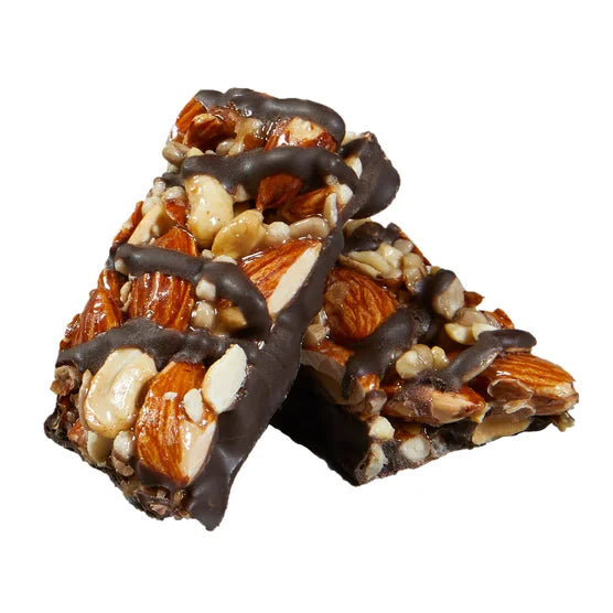 Kirkland Signature Nut Bars with Cocoa Drizzle & Sea Salt, Almonds Cashews & Pecans, 5g Protein, High Fiber Snack Bars – 30 Count (1.41 oz Each