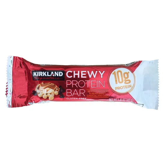 Kirkland Signature Chewy Protein Bar 42 Pack – Peanut Butter & Chocolate Chip, Gluten Free Protein Snack