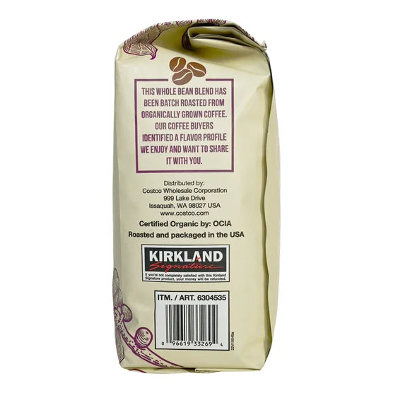 Kirkland Signature Organic Whole Bean Coffee, 2 lb, 2-Pack