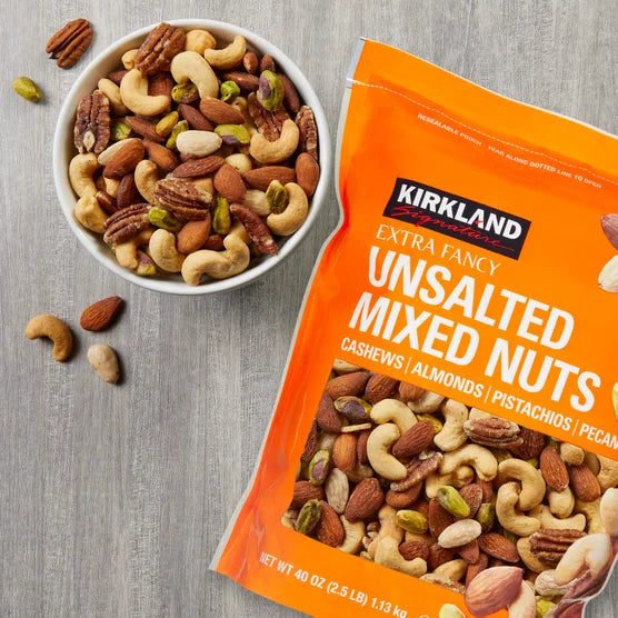 Kirkland Signature Extra Fancy Mixed Nuts 40 oz – Unsalted Premium Nut Mix with Cashews, Almonds, Pistachios & Pecans