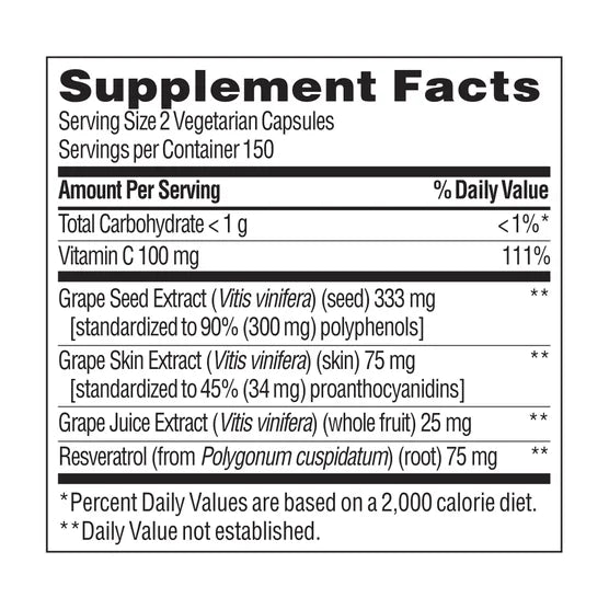 trunature Grapeseed with Resveratrol Capsules – 300 Count