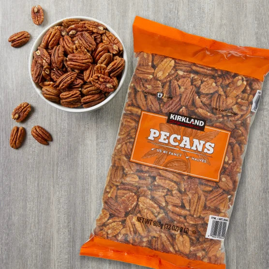 Kirkland Signature Pecan Halves 2 lb – US Fancy Grade #1 Premium Pecans for Snacking & Baking