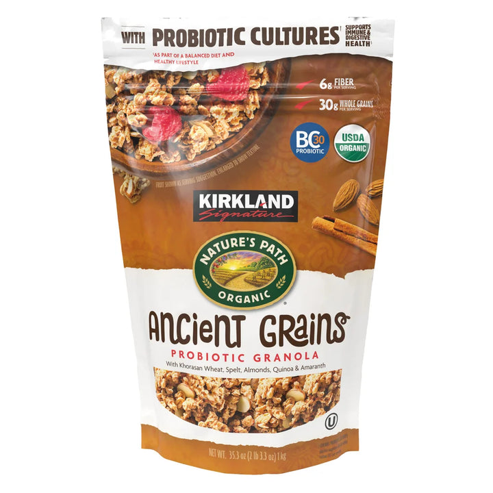 Kirkland Signature Organic Ancient Grain Granola 35.3 oz – USDA Organic, Probiotic Granola, Healthy Breakfast