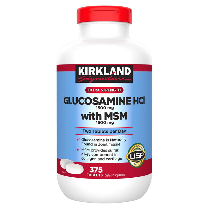 Kirkland Signature Glucosamine with MSM Tablets, Joint Support Supplement, USP Verified – 375 Tablets