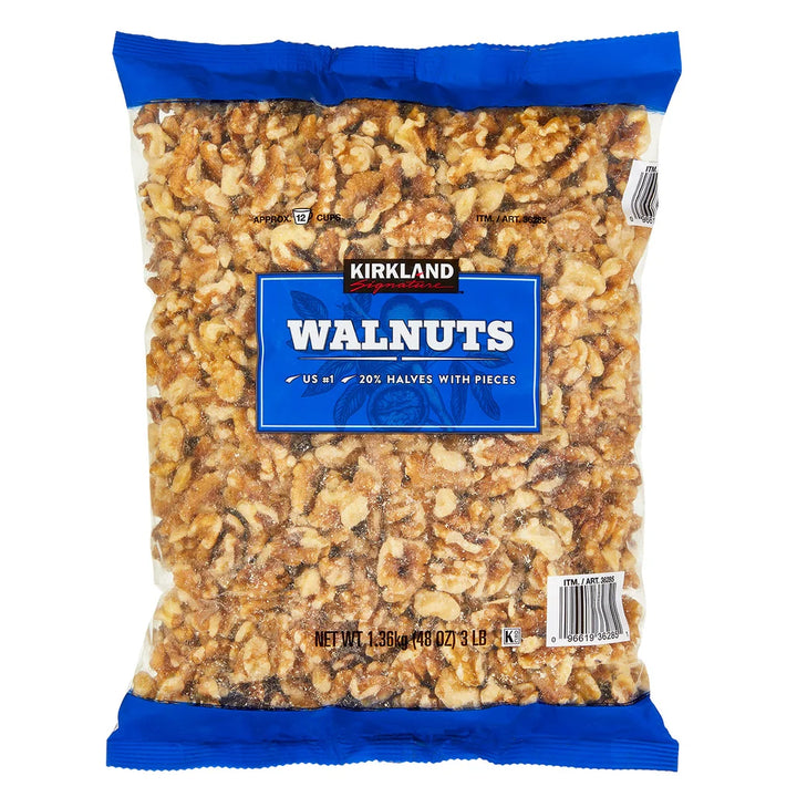 Kirkland Signature Walnut Halves 3 lb – US #1 Grade Premium Walnuts for Baking, Cooking & Healthy Snacking