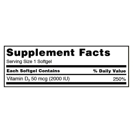 Kirkland Signature Extra Strength Vitamin D3 50 mcg (2000 IU) Softgels, Bone & Immune Support, USP Verified – 600 Softgels