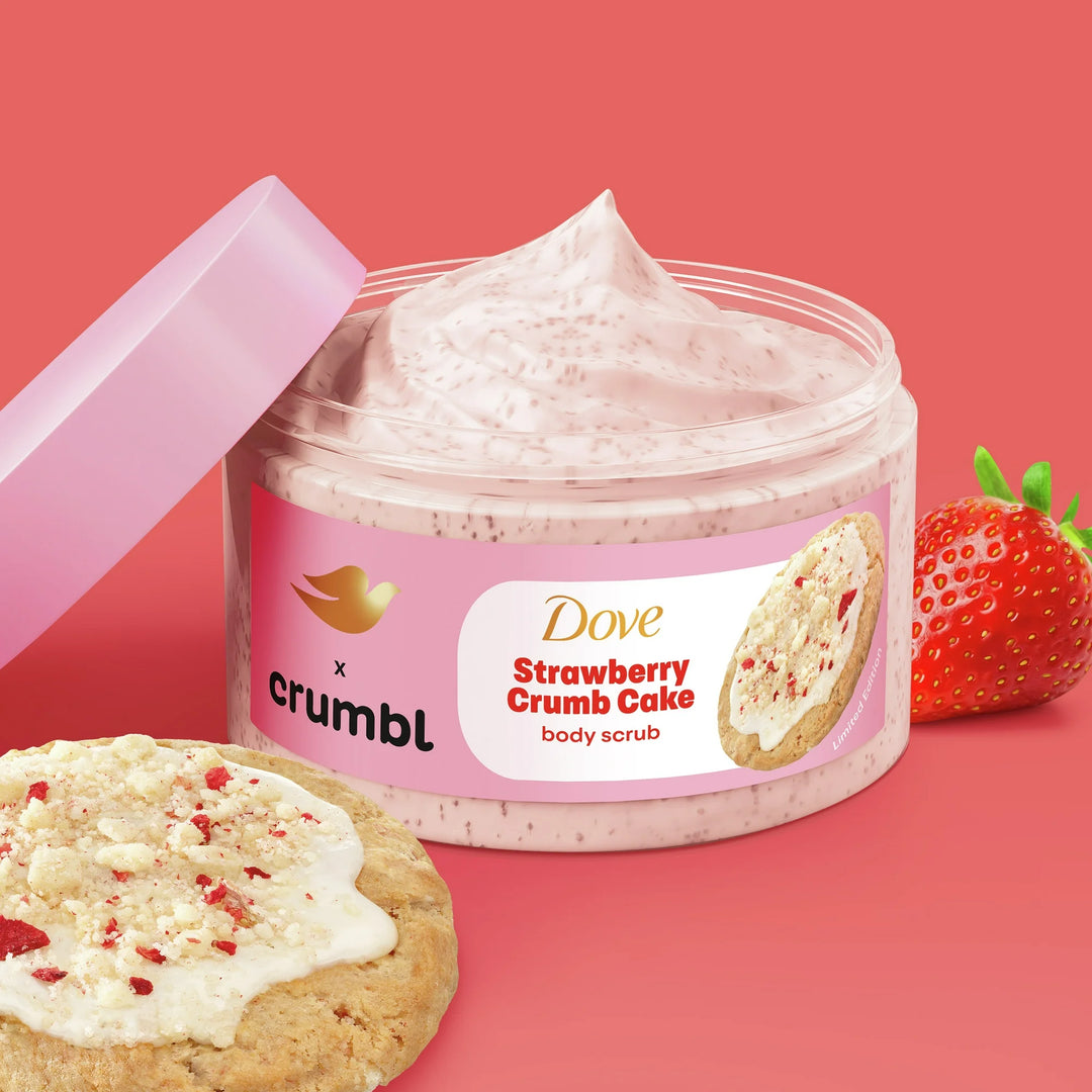Dove Crumbl Exfoliating Body Scrub Strawberry Cookie 425g – Moisturizing & Gentle Exfoliation