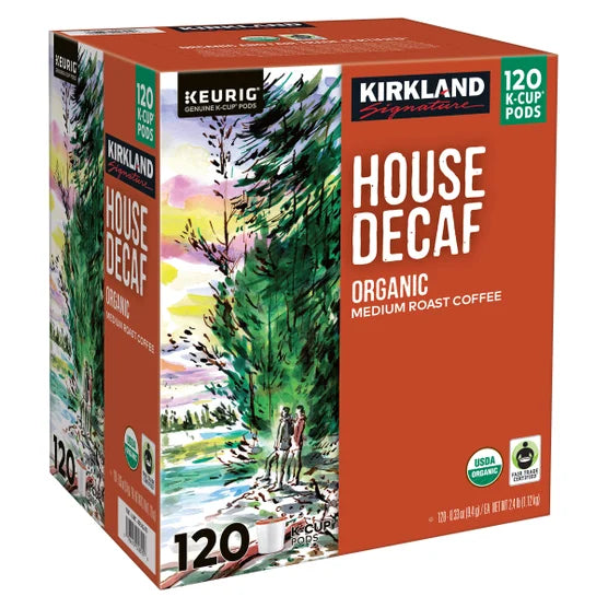 Kirkland Signature Coffee Organic House Decaf K-Cup Pod, 120-count