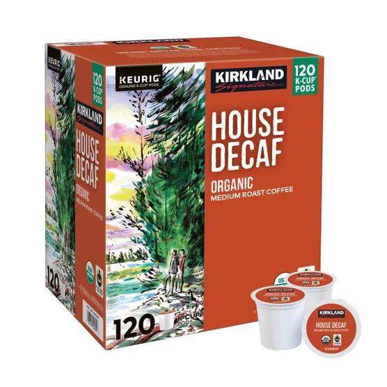 Kirkland Signature Coffee Organic House Decaf K-Cup Pod, 120-count