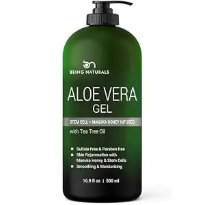 Organic Aloe Vera Gel Infused with Manuka Honey, Stem Cells, and Tea Tree Oil, 16.9 fl oz