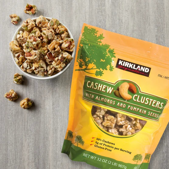 Kirkland Signature Cashew Clusters with Almonds & Pumpkin Seeds (32 oz / 907g Bag)