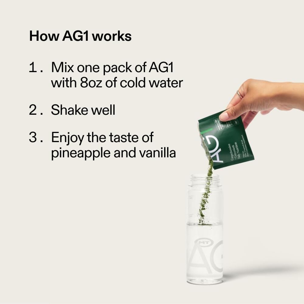 AG1 Daily Greens Powder – Ultimate Daily Whole Food Sourced All in One Greens Supplement Powder