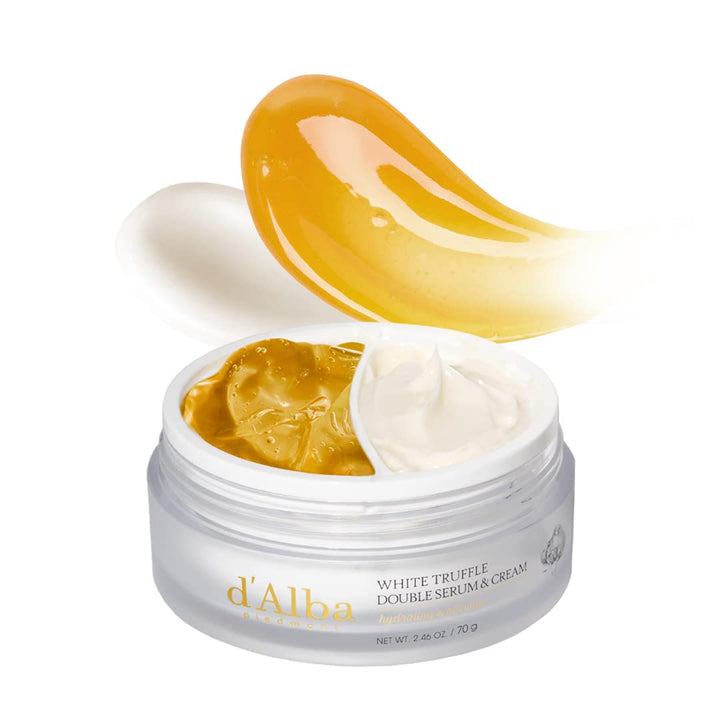 d'Alba Piedmont White Truffle Double Serum & Cream - 2-in-1 Vegan Face Moisturizer - 70g / 2.46 oz