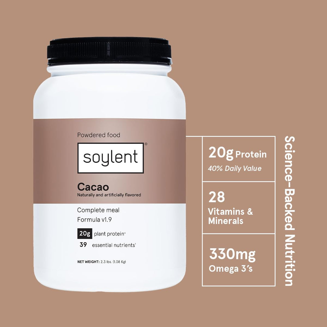 Soylent Complete Nutrition Protein Powder – Plant-Based Meal Replacement, 20g Protein, 36.8oz