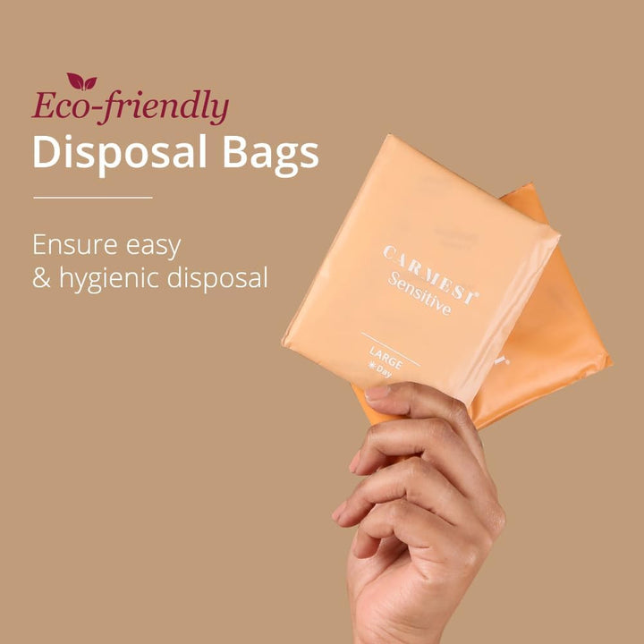 Carmesi Sensitive Sanitary Napkins with Soft Wings – Large Size, 30 Count
