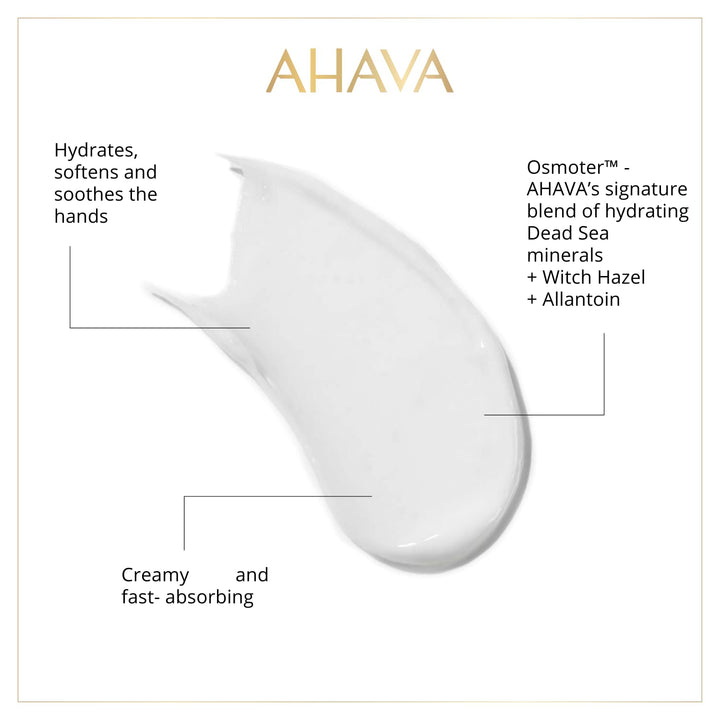 AHAVA hand cream with product description on a white background