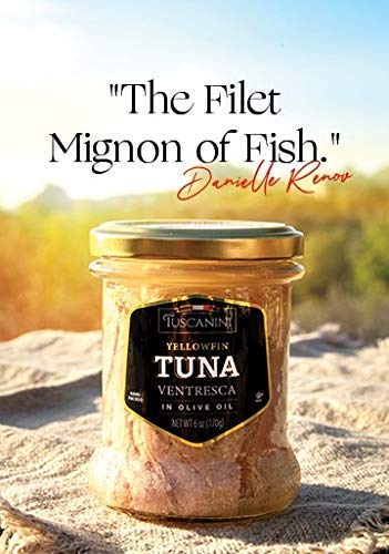 Tuscanini Yellowfin Ventresca Tuna in Olive Oil, 6 oz (4 Pack) – Premium Italian Tuna Fillet, Gluten Free, Kosher
