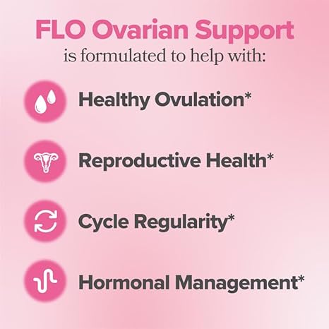 O Positiv FLO Ovarian Health Support -  Balance for Women, Supplement with DIM, Myo & D-Chiro Inositol, Folic Acid - Supports Healthy Ovulation, Cycle Regularity - 30 Servings