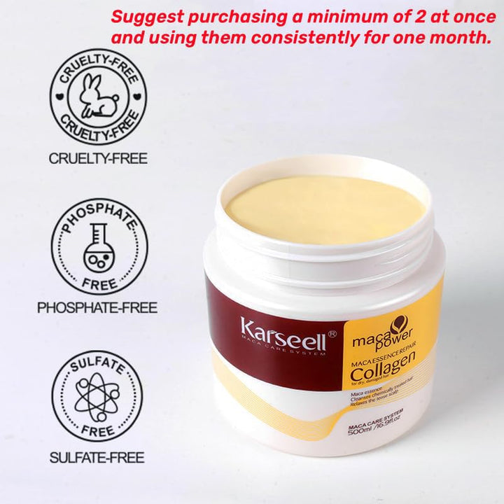 Karseell Collagen Hair Mask with Argan Oil – 16.9 oz (500 ml)