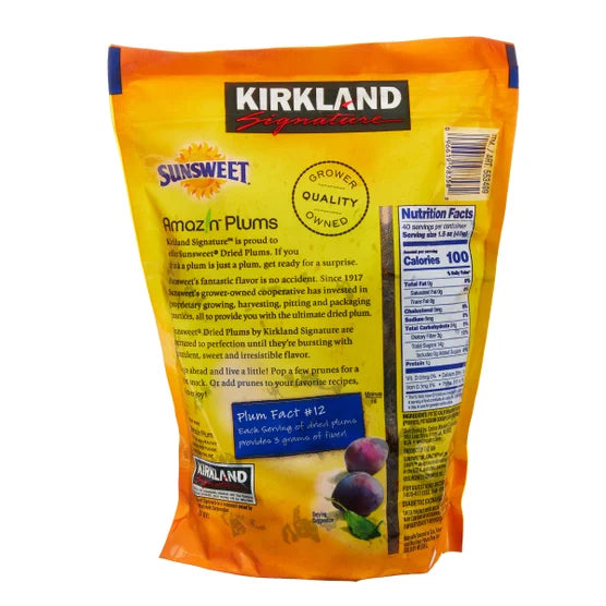 Kirkland Signature Sunsweet Whole Dried Plums 3.5 lb – California Prunes, High Fiber Healthy Snack