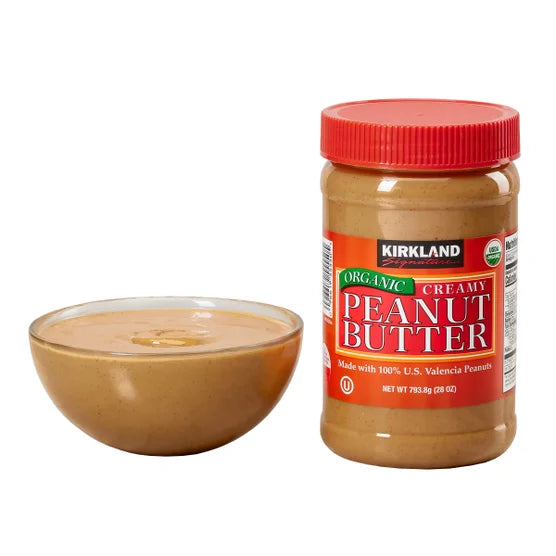 Kirkland Signature Organic Creamy Peanut Butter Dry Roasted with Sea Salt (2 Pack of 28 oz / 794g)