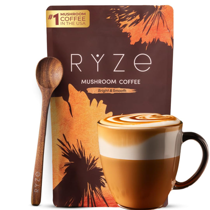 RYZE Mushroom Coffee | Organic Blend with 6 Mushrooms & MCT Oil |  Superfood Coffee