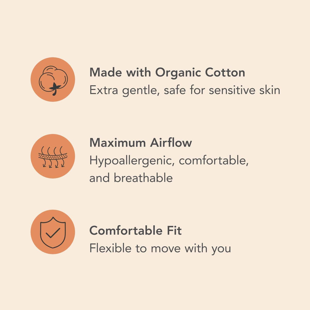 Rael Reusable Panty Liners – Organic Cotton Cover, Washable & Leak-Resistant, 3 Pack