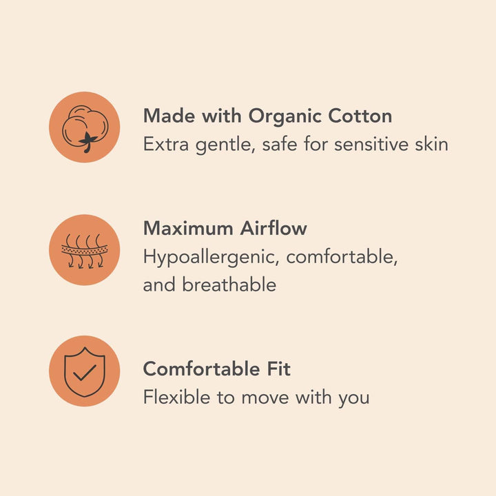Rael Reusable Panty Liners – Organic Cotton Cover, Washable & Leak-Resistant, 3 Pack