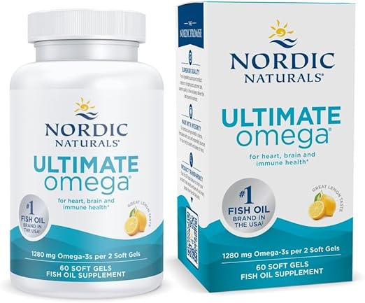 Nordic Naturals Ultimate Omega Lemon Softgels - 1280mg Omega-3 EPA & DHA – Non-GMO
