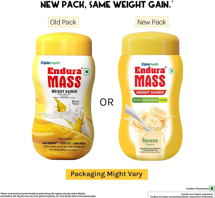 Endura Mass Weight Gainer Powder – Banana (500g)