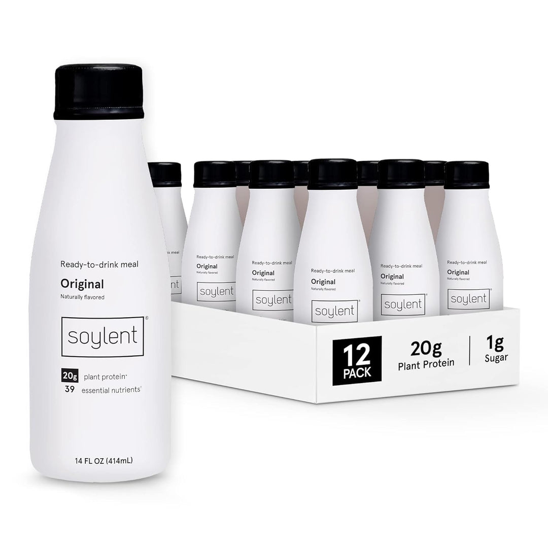 Soylent Plant-Based Meal Replacement Shake – 20g Protein, 1g Sugar, 14oz (12 Pack)