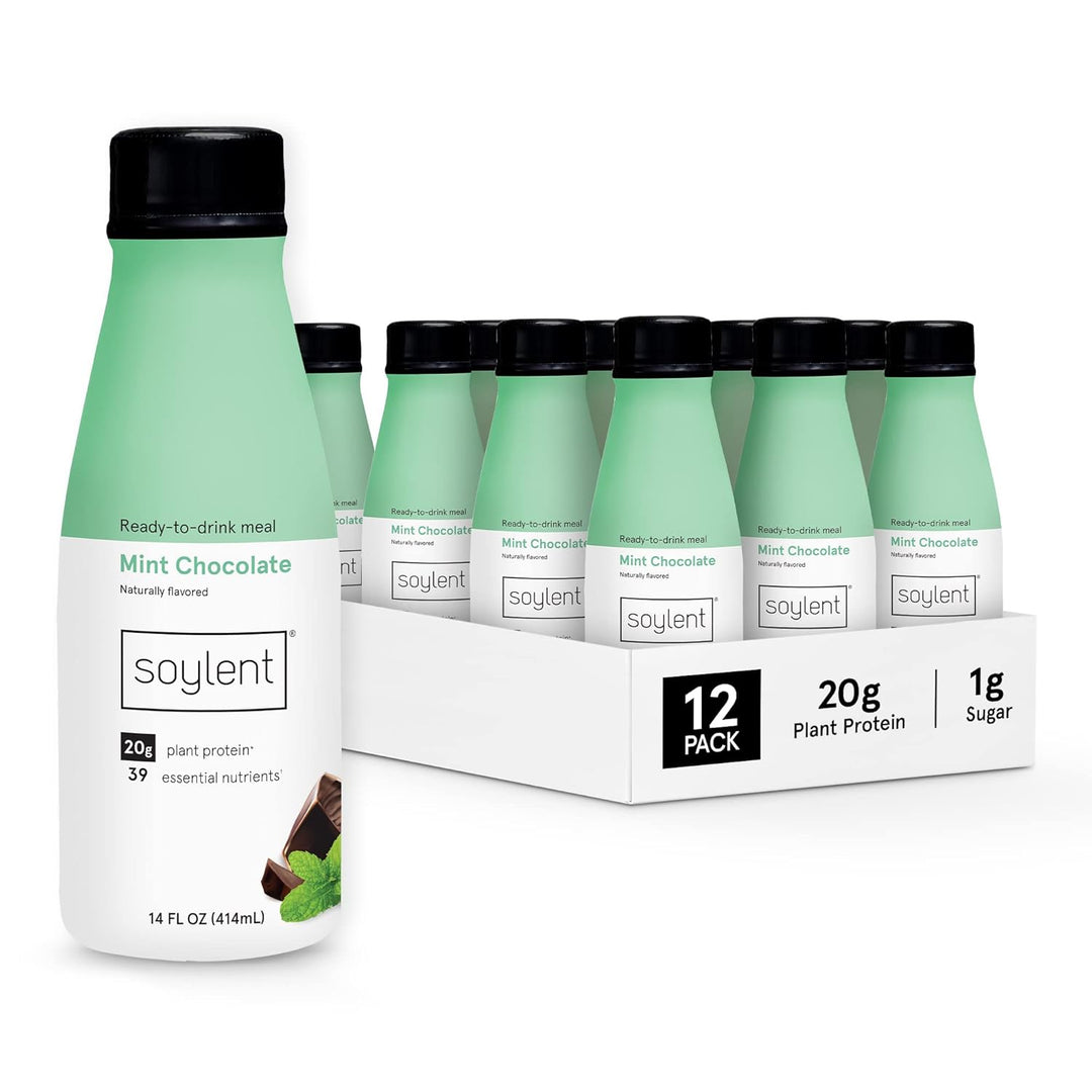 Soylent Plant-Based Meal Replacement Shake – 20g Protein, 1g Sugar, 14oz (12 Pack)