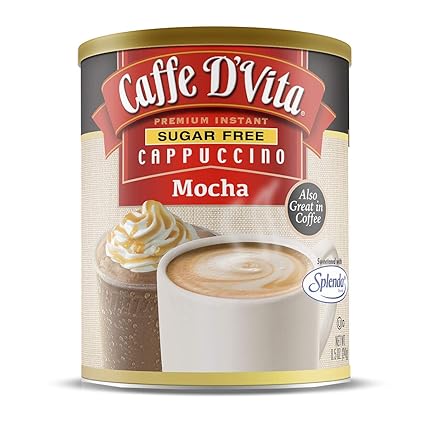 Caffe D'Vita Sugar Free Instant Coffee Powder Mix | Gluten Free, No Cholesterol, 99% Caffeine Free | 8.5 oz