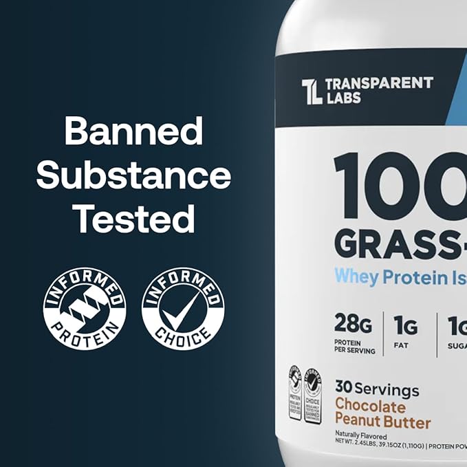 Transparent Labs Grass-Fed Whey Protein Isolate – Naturally Flavored, Gluten-Free, 28g Protein per Serving, 9 Essential Amino Acids, Milk Chocolate, 30 Servings