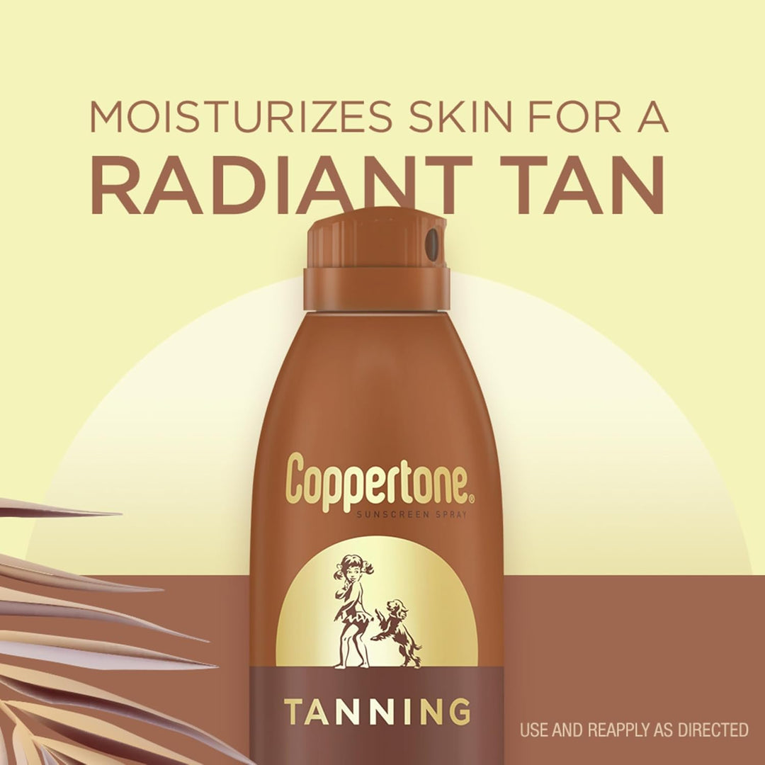 Coppertone Tanning Sunscreen Spray SPF 15, 163ml – Lightweight UVA/UVB Protection & Quick-Dry Formula