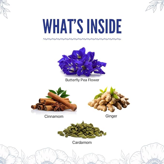 Blue Masala Tea – Butterfly Pea Flower Blend | 100% Natural Herbal Wellness Tea