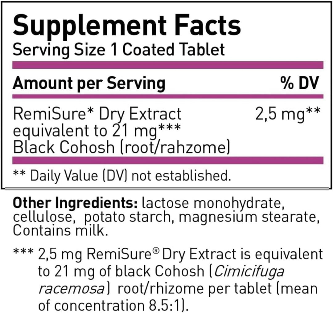 Remifemin Menopause Relief Tablets – Black Cohosh, Hormone-Free Support for Hot Flashes & Night Sweats – 120 Tablets