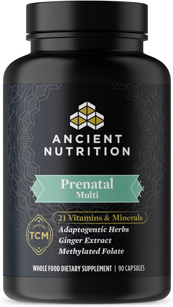 Ancient Nutrition Prenatal Vitamins – Multivitamin for Women with Folate, Vitamin C, B12 & Magnesium, 90 Capsules