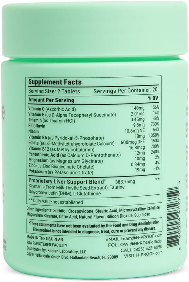 H-Proof Anytime Vitamin Chewables –  40 Tablets, Sugar-Free & Vegan