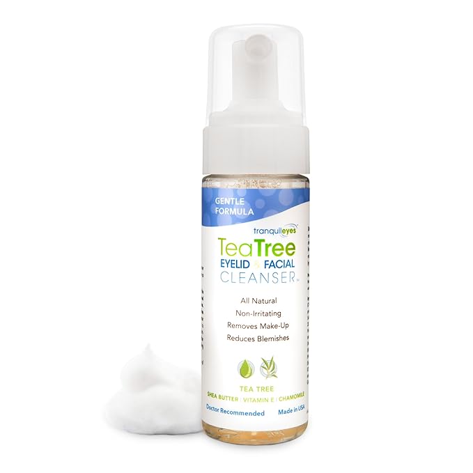 EYEECO Gentle Foaming Cleanser for Face & Eyelids – 47ml – With Tea Tree, Chamomile, Shea Butter